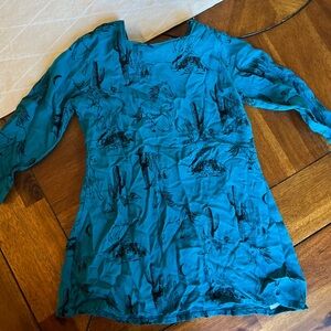 Wrangler Kids Casual Dress in Teal with Black Print